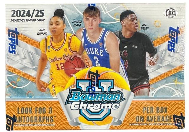 Topps 2024-25 Bowman Chrome University Basketball Breaker’s Delight Box Trading Cards